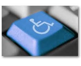 Picture: Computer key with Universal Symbol for Disability : Blue Wheelchair